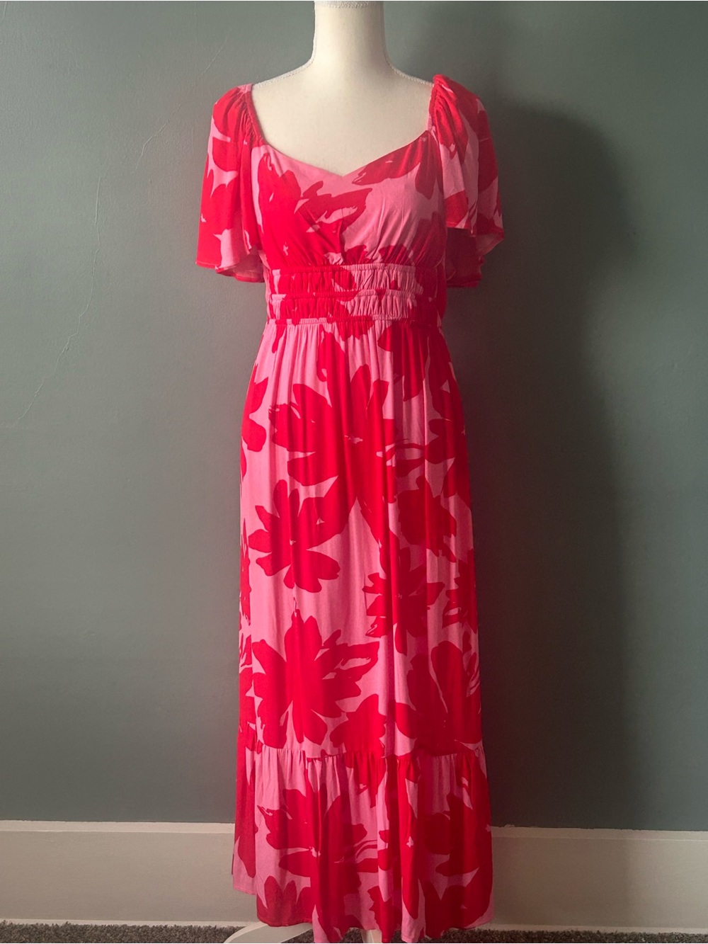 Lily Rose Pink & Red Floral Maxi Dress